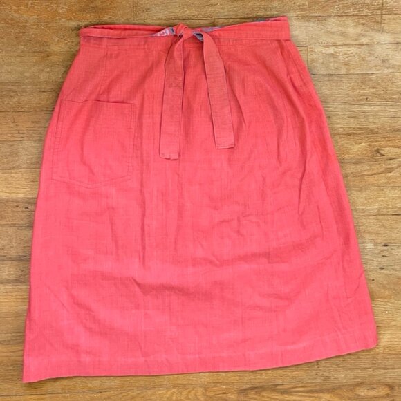 Vintage Skirt Reversible Plain & Print Two Side Wrap Hand Tailored 1970s Size XS - Picture 4 of 7